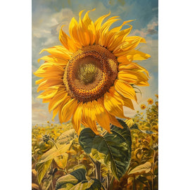 Peinture Tournesol Majestueux, art mural décoration nature