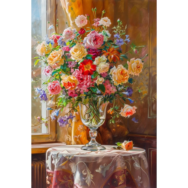 vase de fleurs en peinture